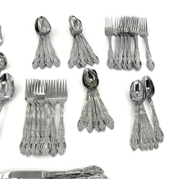 Reed & Barton select Baroque  Stainless 49 pc Flatware Set forks spoons serving - Picture 4 of 8